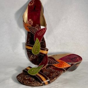 CORKYS BARBADOS Sandals Painted Leather Size 10